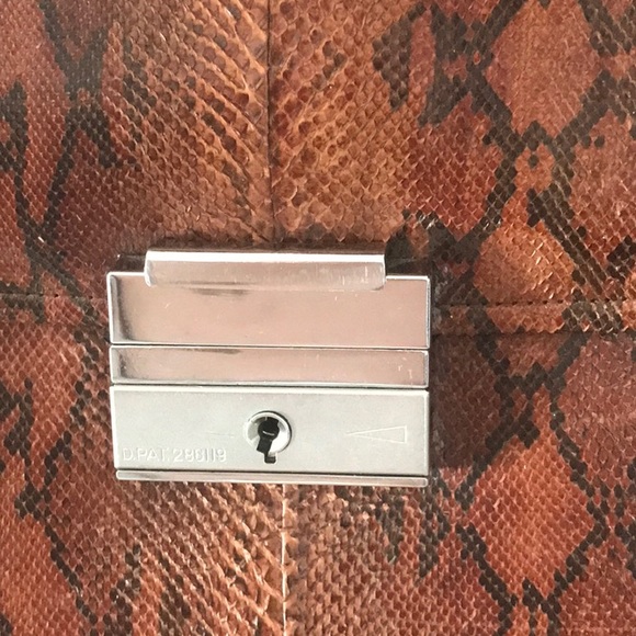 Vintage genuine snake skin briefcase purse 2 compartments - Picture 2 of 14